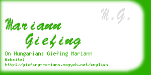 mariann giefing business card